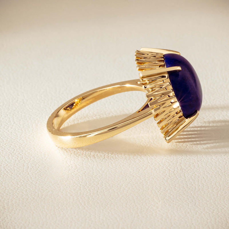9ct Yellow Gold Lapis Meteor Ring - Ring - Walker & Hall