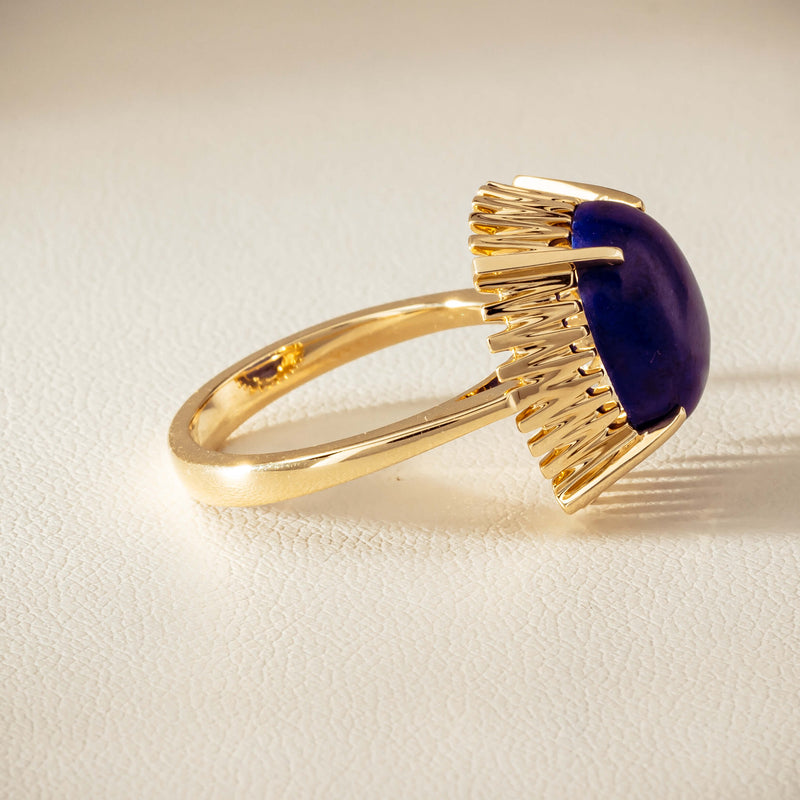 9ct Yellow Gold Lapis Meteor Ring - Ring - Walker & Hall