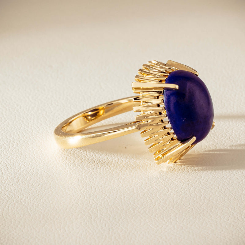 9ct Yellow Gold Lapis Meteor Ring - Ring - Walker & Hall