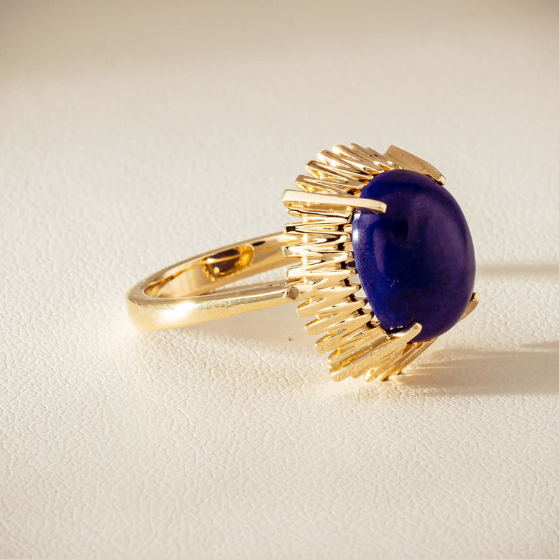 9ct Yellow Gold Lapis Meteor Ring - Ring - Walker & Hall
