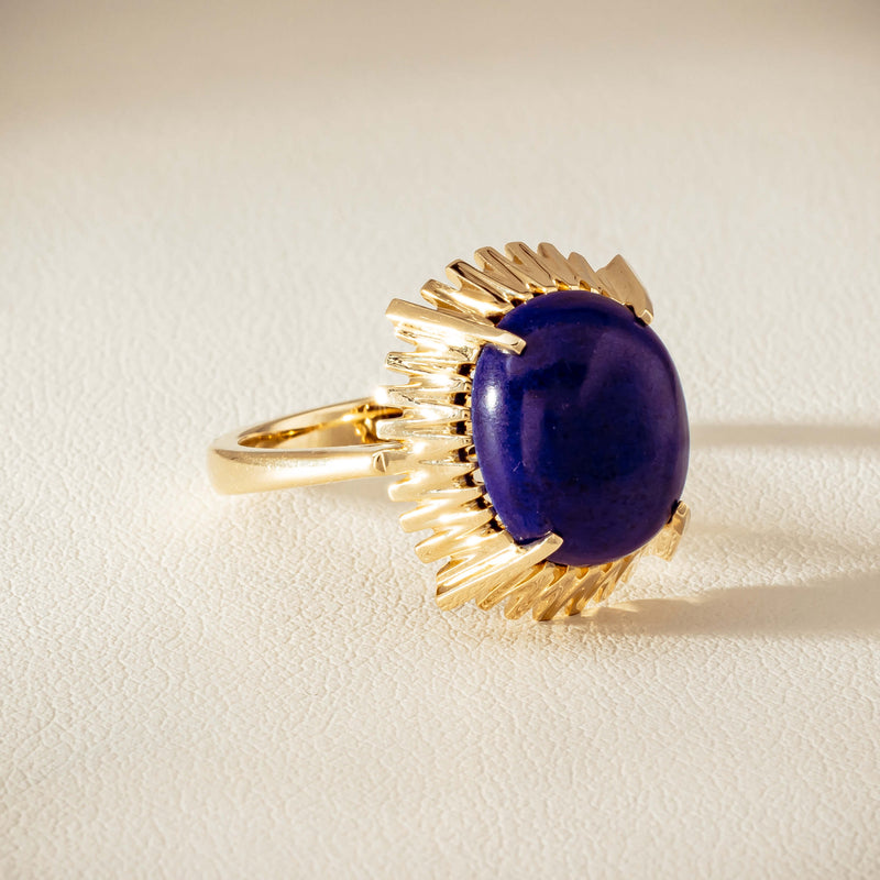 9ct Yellow Gold Lapis Meteor Ring - Ring - Walker & Hall