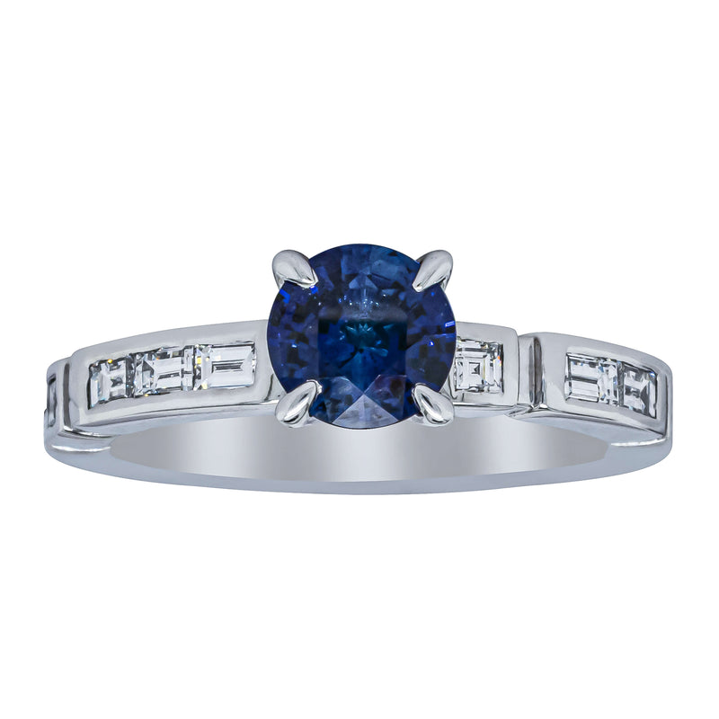Deja Vu 18ct White Gold 1.00ct Sapphire & Diamond Ring - Ring - Walker & Hall