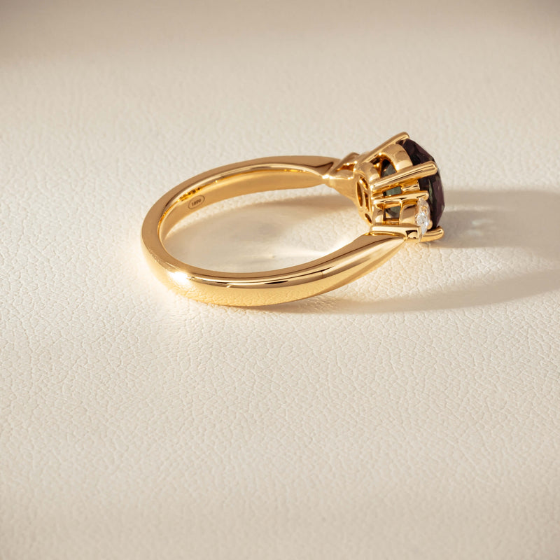 18ct Yellow Gold 2.63ct Green Sapphire & Diamond Ayla Ring - Ring - Walker & Hall