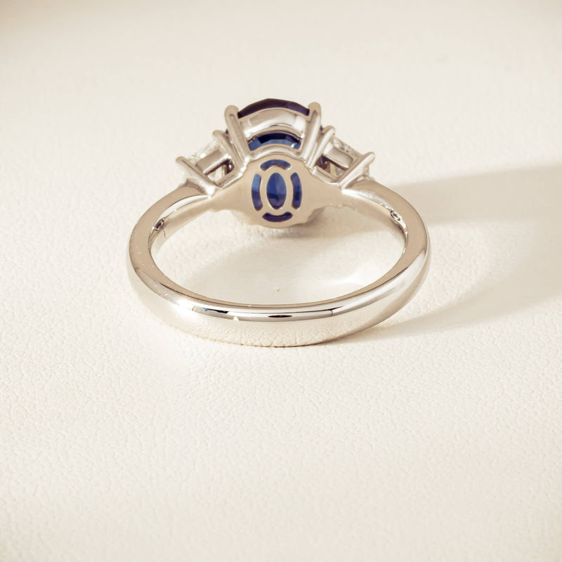 18ct White Gold 4.05ct Sapphire & Diamond Ring - Ring - Walker & Hall
