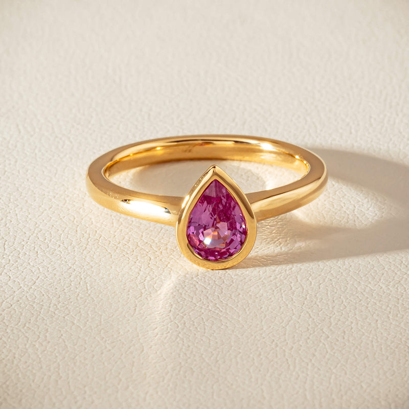 18ct Yellow Gold .80ct Pink Sapphire Natalia Ring - Ring - Walker & Hall