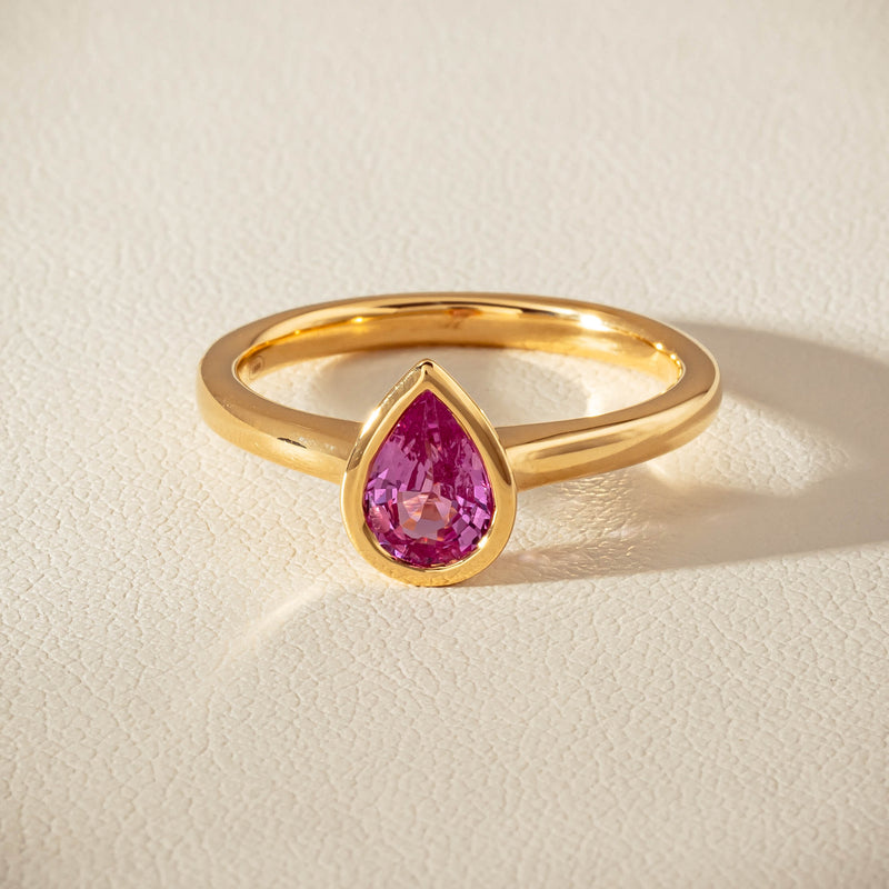 18ct Yellow Gold .80ct Pink Sapphire Natalia Ring - Ring - Walker & Hall