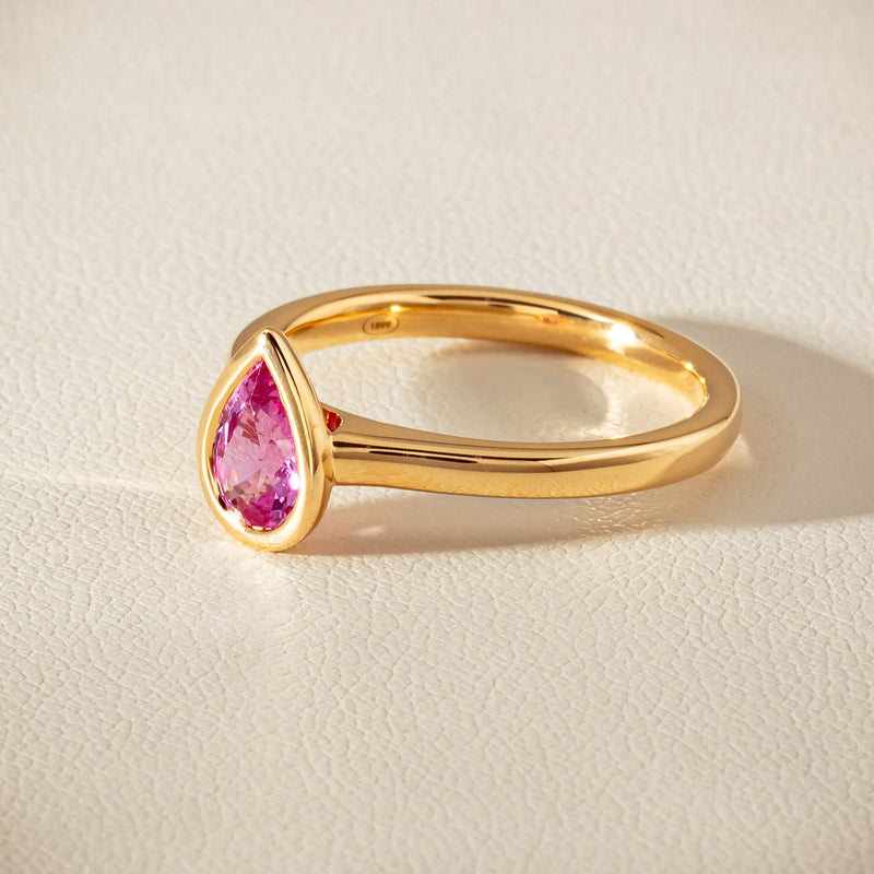 18ct Yellow Gold .80ct Pink Sapphire Natalia Ring - Ring - Walker & Hall