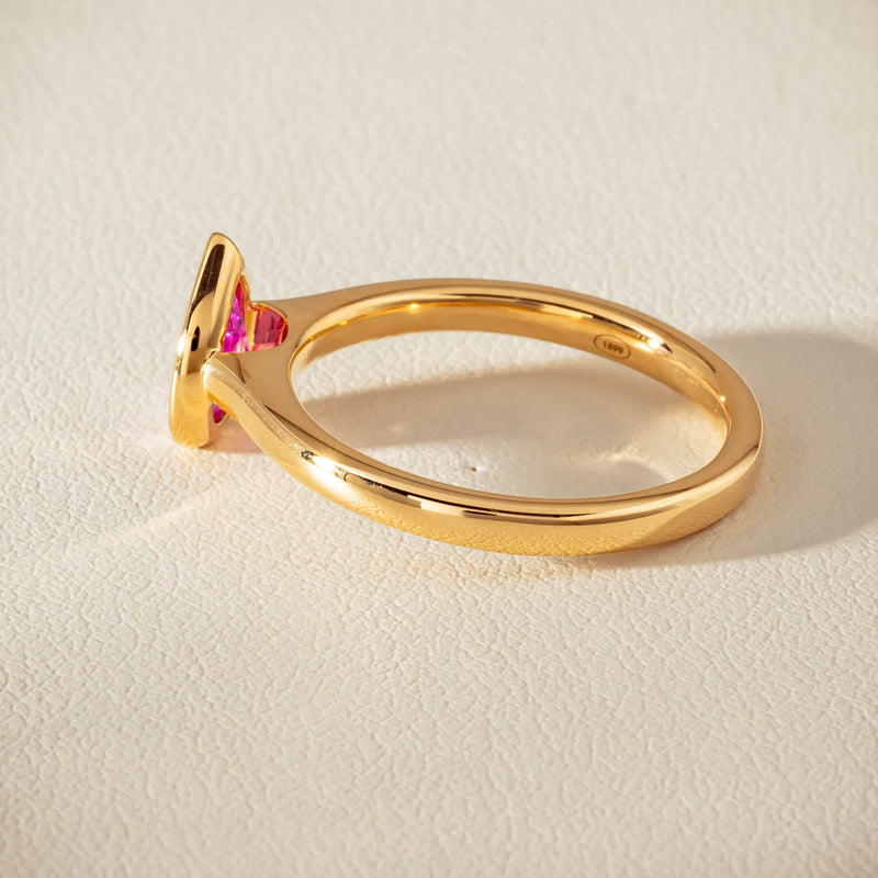 18ct Yellow Gold .80ct Pink Sapphire Natalia Ring - Ring - Walker & Hall