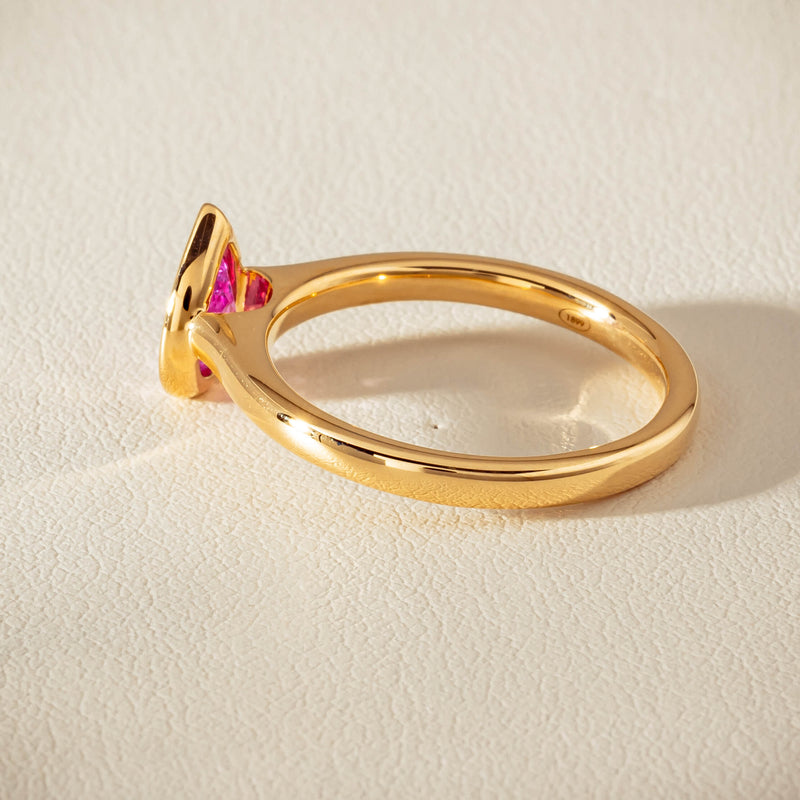 18ct Yellow Gold .80ct Pink Sapphire Natalia Ring - Ring - Walker & Hall