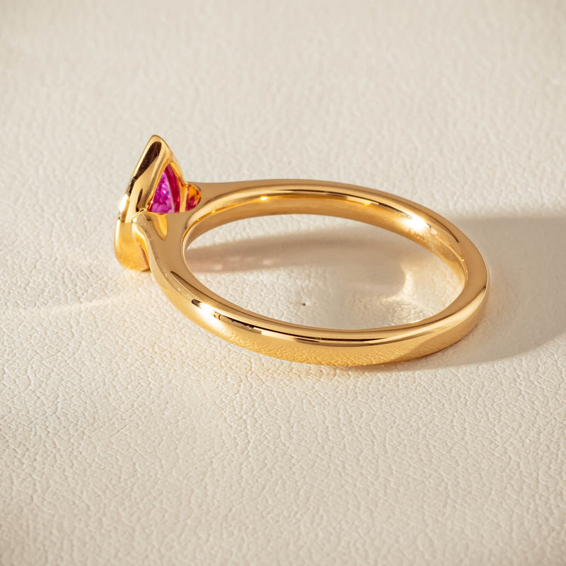 18ct Yellow Gold .80ct Pink Sapphire Natalia Ring - Ring - Walker & Hall