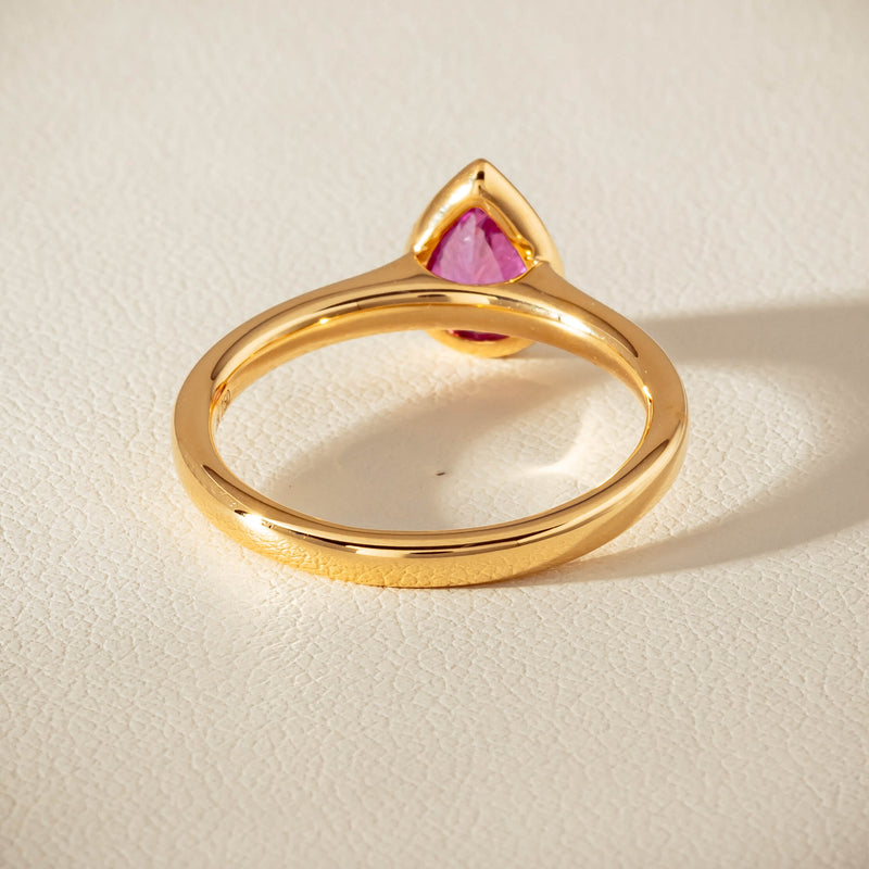 18ct Yellow Gold .80ct Pink Sapphire Natalia Ring - Ring - Walker & Hall