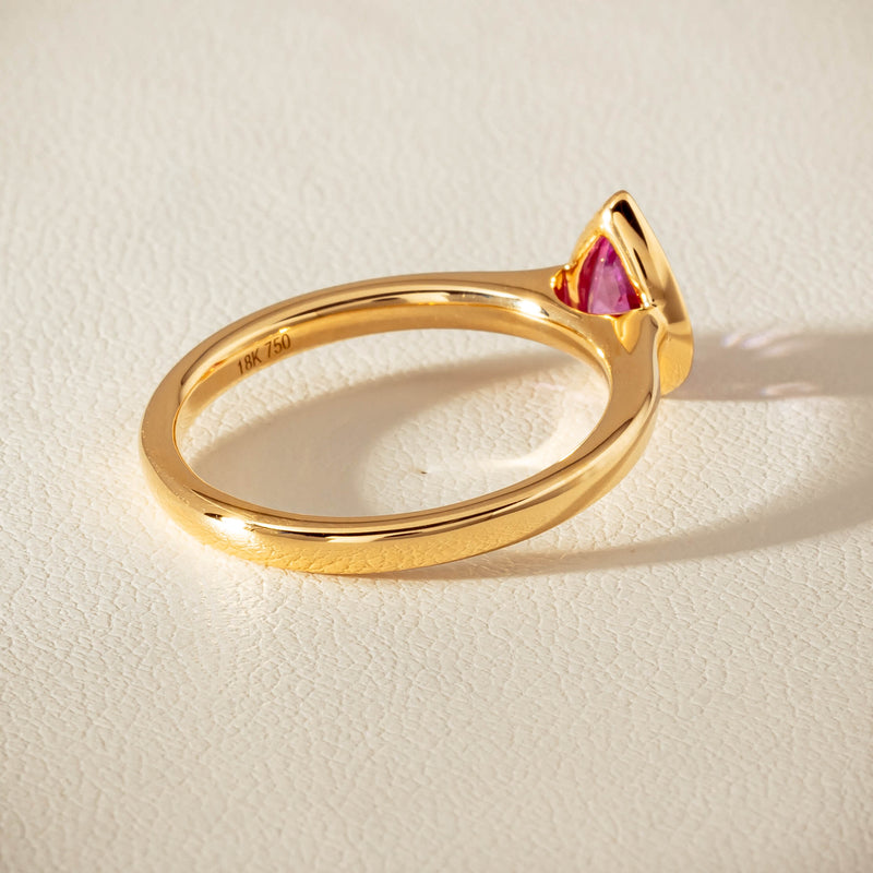 18ct Yellow Gold .80ct Pink Sapphire Natalia Ring - Ring - Walker & Hall