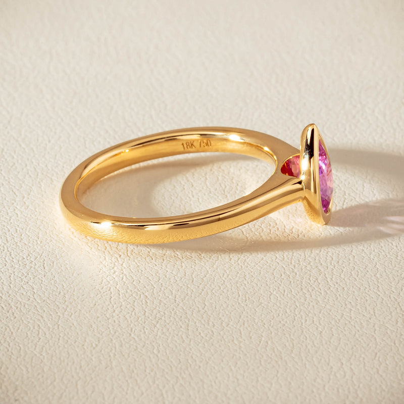 18ct Yellow Gold .80ct Pink Sapphire Natalia Ring - Ring - Walker & Hall