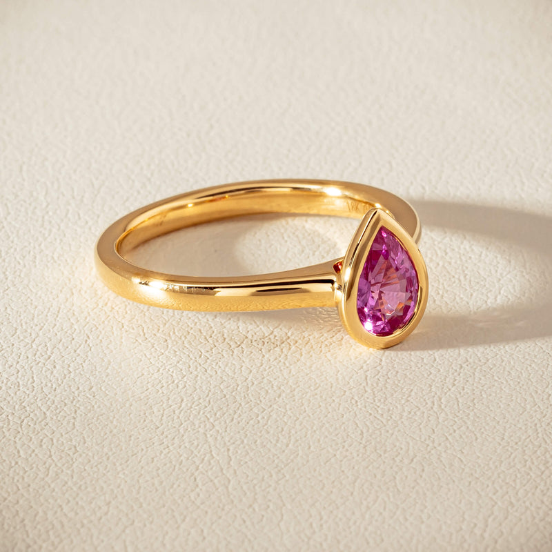 18ct Yellow Gold .80ct Pink Sapphire Natalia Ring - Ring - Walker & Hall
