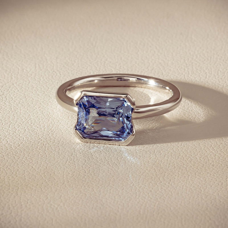 18ct White Gold 2.70ct Light Blue Sapphire Elle Ring - Ring - Walker & Hall