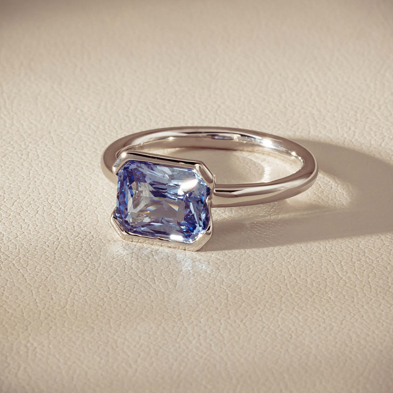 18ct White Gold 2.70ct Light Blue Sapphire Elle Ring - Ring - Walker & Hall