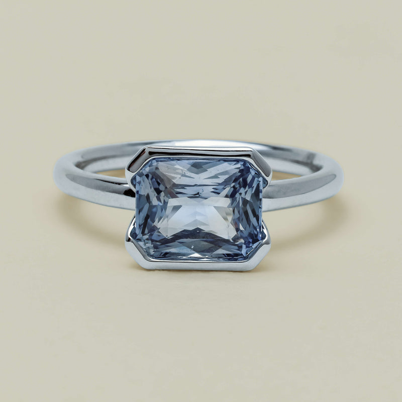 18ct White Gold 2.70ct Light Blue Sapphire Elle Ring - Ring - Walker & Hall