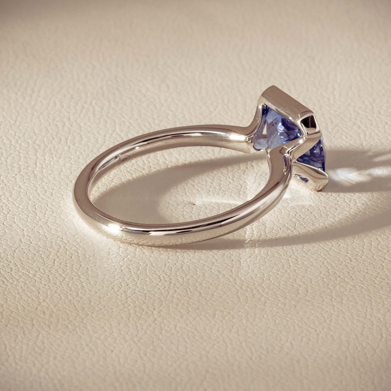 18ct White Gold 2.70ct Light Blue Sapphire Elle Ring - Ring - Walker & Hall