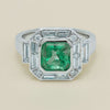 Platinum 2.32ct Emerald & Diamond Magritte Ring - Ring - Walker & Hall