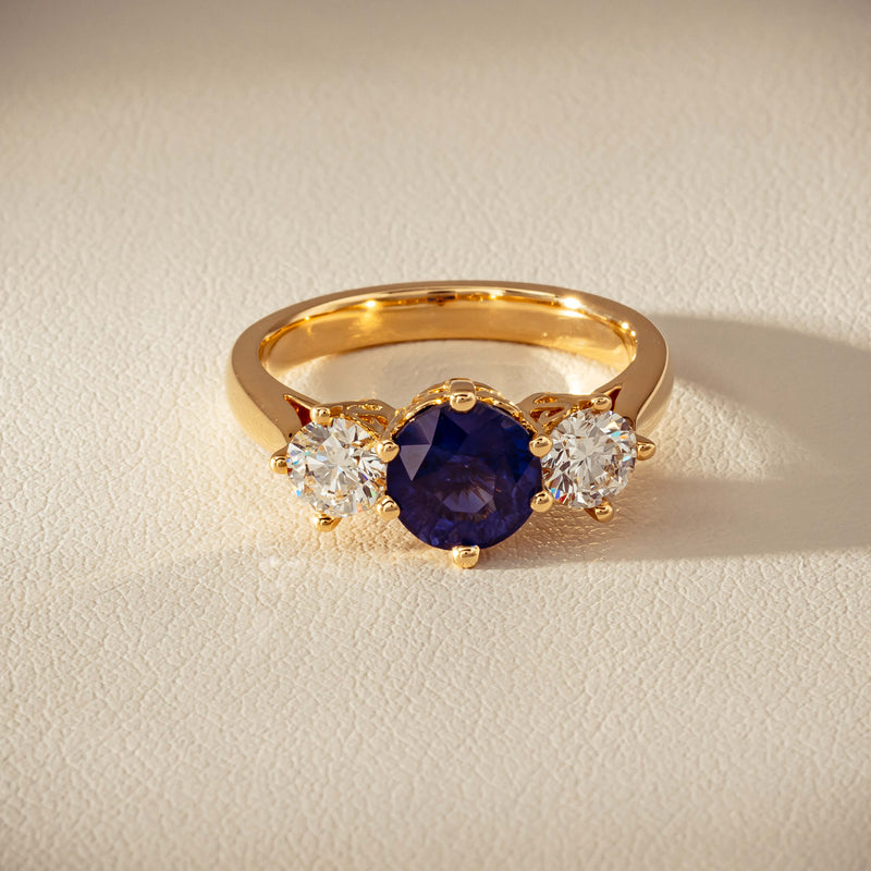 18ct Yellow Gold 2.03ct Sapphire & Diamond Coronado Ring - Ring - Walker & Hall