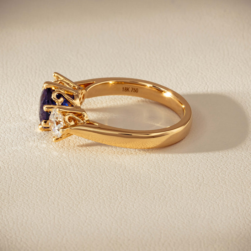 18ct Yellow Gold 2.03ct Sapphire & Diamond Coronado Ring - Ring - Walker & Hall