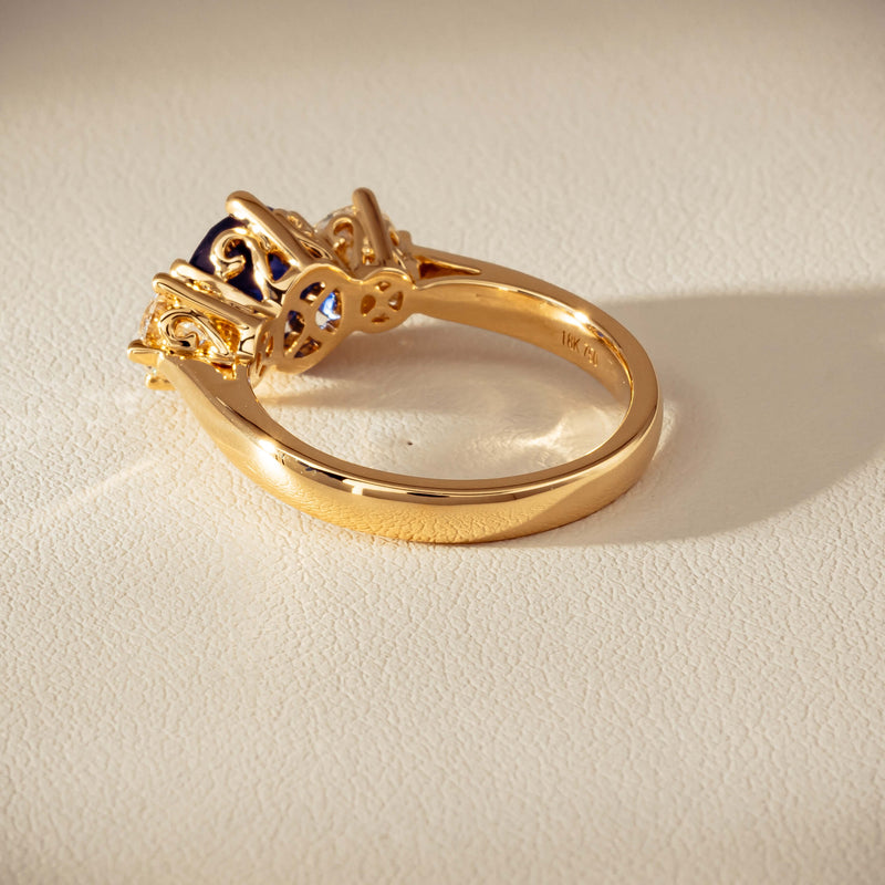 18ct Yellow Gold 2.03ct Sapphire & Diamond Coronado Ring - Ring - Walker & Hall