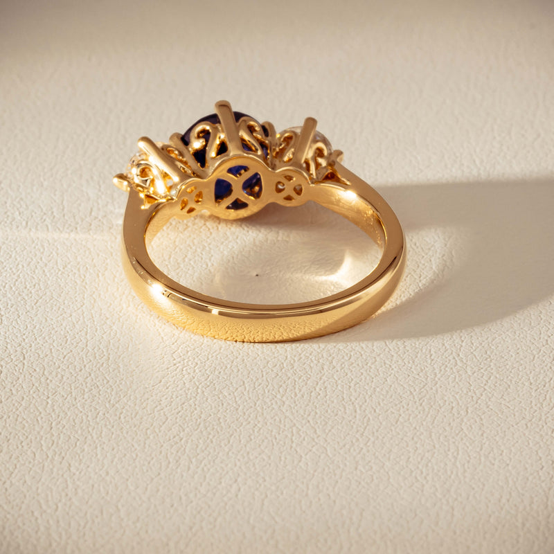 18ct Yellow Gold 2.03ct Sapphire & Diamond Coronado Ring - Ring - Walker & Hall