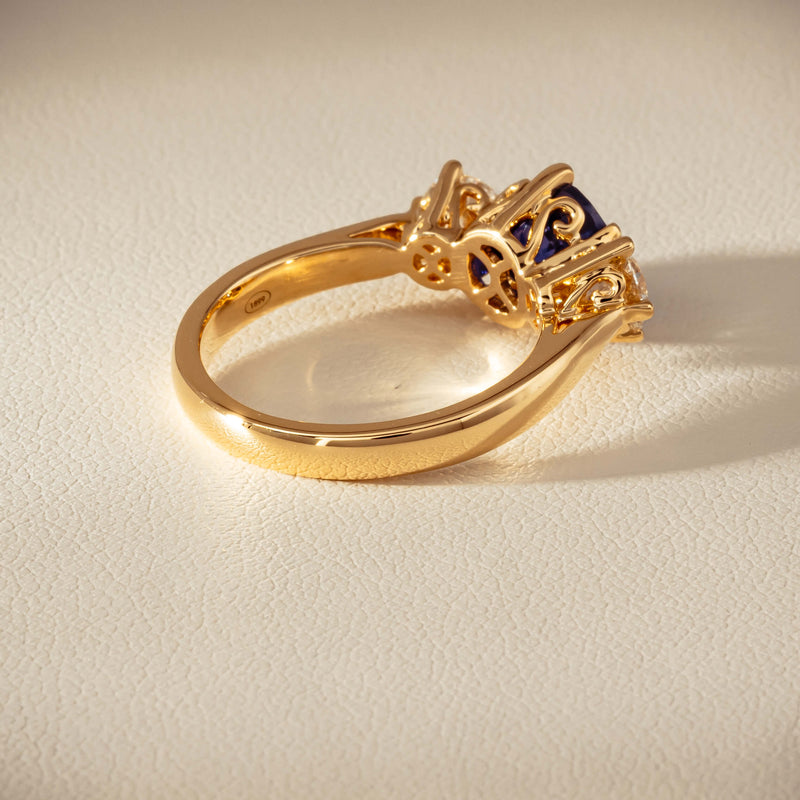 18ct Yellow Gold 2.03ct Sapphire & Diamond Coronado Ring - Ring - Walker & Hall