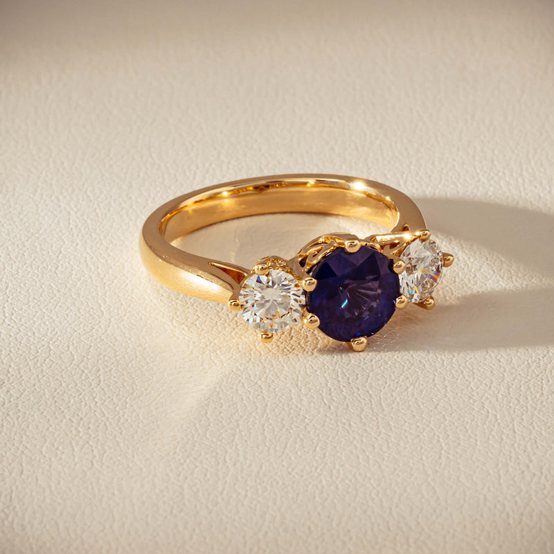 18ct Yellow Gold 2.03ct Sapphire & Diamond Coronado Ring - Ring - Walker & Hall