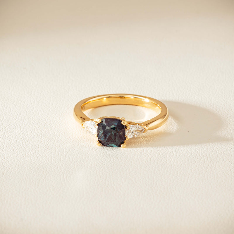 18ct Yellow Gold 1.71ct Green Tsavorite & Diamond Ayla Ring - Ring - Walker & Hall