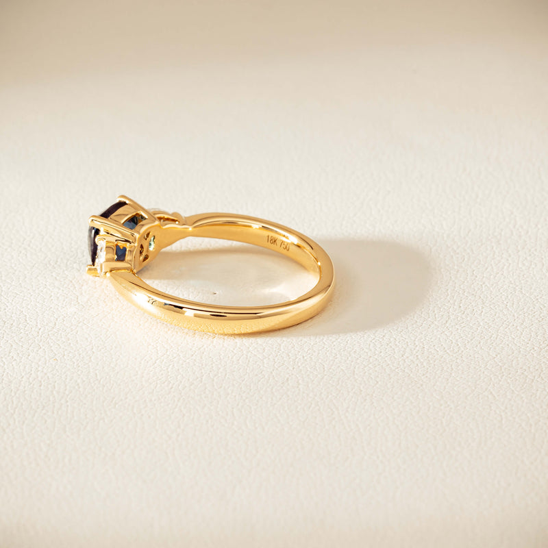 18ct Yellow Gold 1.71ct Green Tsavorite & Diamond Ayla Ring - Ring - Walker & Hall