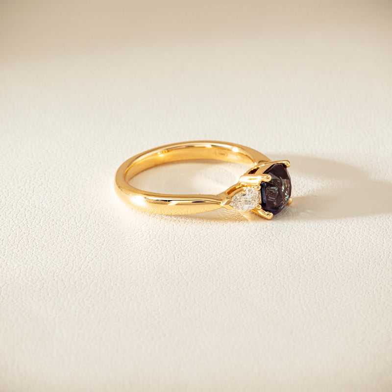 18ct Yellow Gold 1.71ct Green Tsavorite & Diamond Ayla Ring - Ring - Walker & Hall