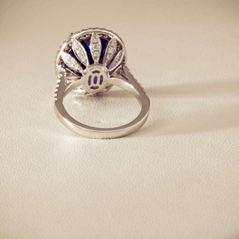 18ct White Gold 12.87ct Tanzanite & Diamond Sierra Ring - Ring - Walker & Hall