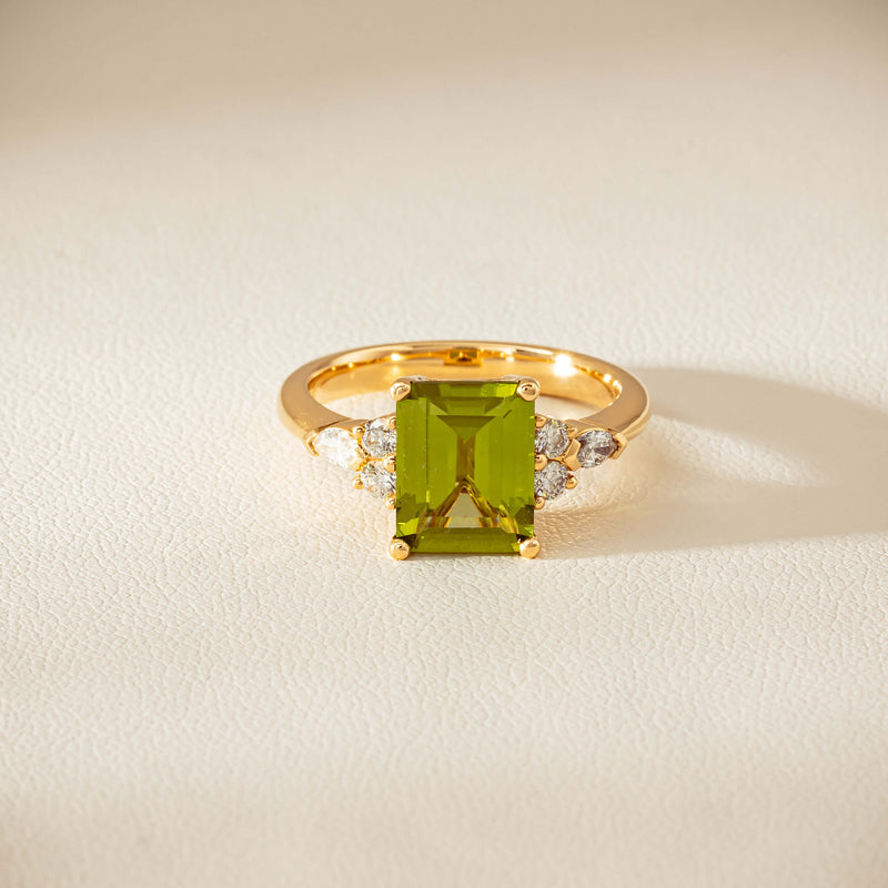 18ct Yellow Gold 2.89ct Peridot & Diamond Oriana Ring - Ring - Walker & Hall