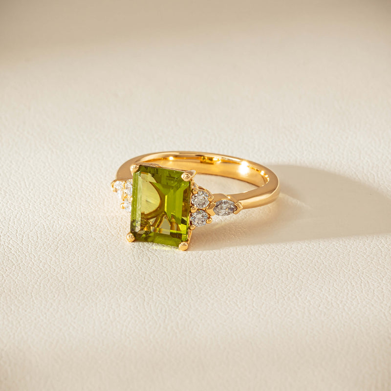 18ct Yellow Gold 2.89ct Peridot & Diamond Oriana Ring - Ring - Walker & Hall