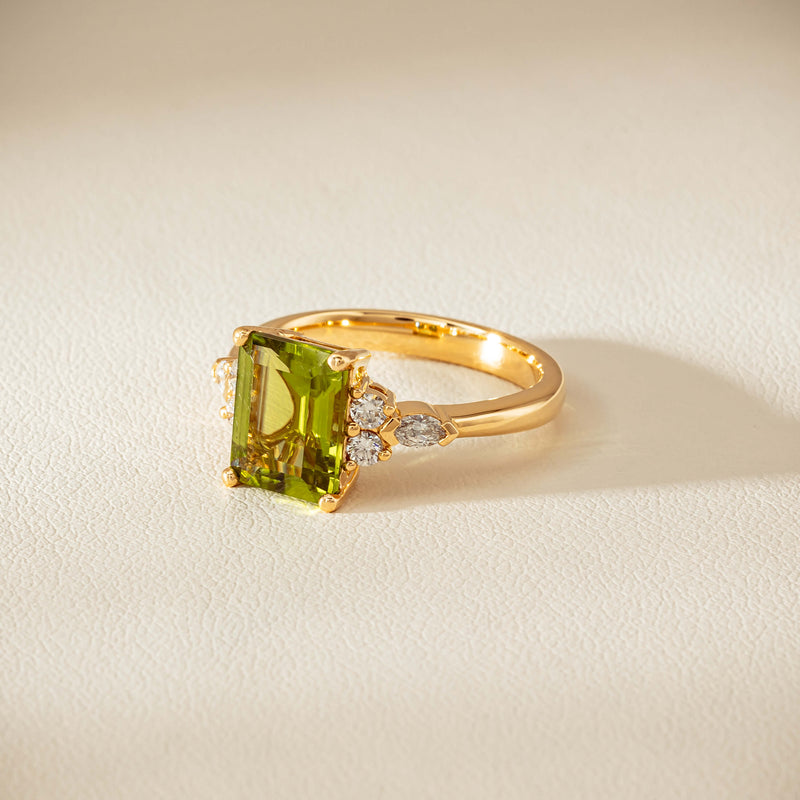 18ct Yellow Gold 2.89ct Peridot & Diamond Oriana Ring - Ring - Walker & Hall