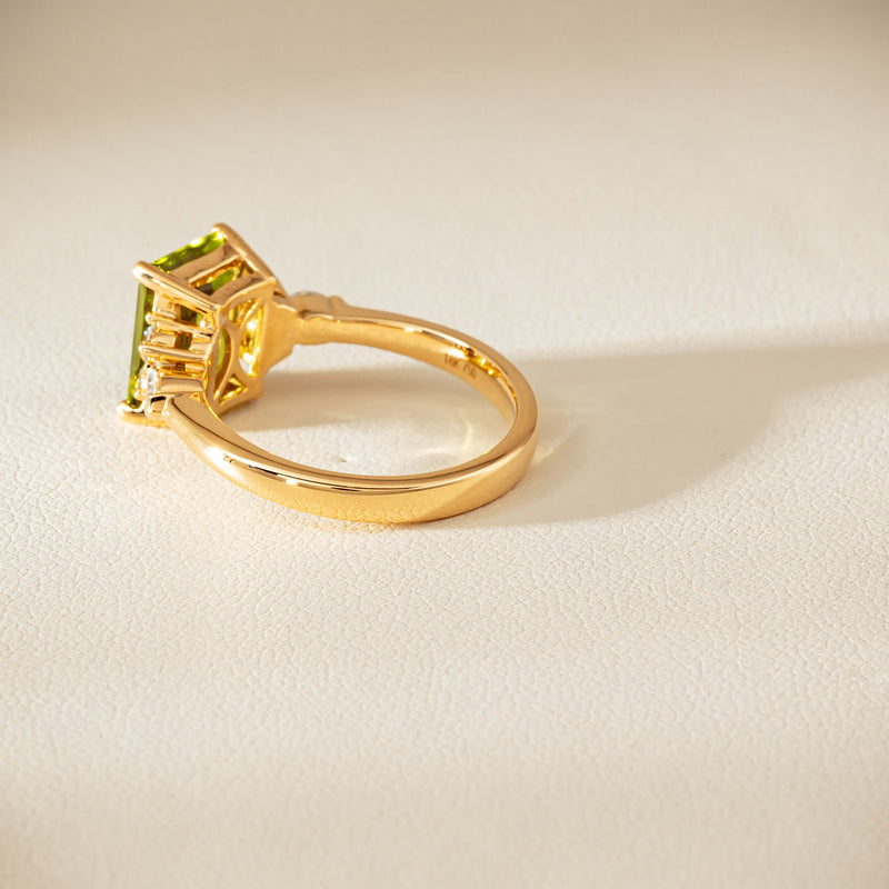18ct Yellow Gold 2.89ct Peridot & Diamond Oriana Ring - Ring - Walker & Hall