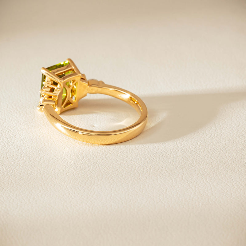 18ct Yellow Gold 2.89ct Peridot & Diamond Oriana Ring - Ring - Walker & Hall