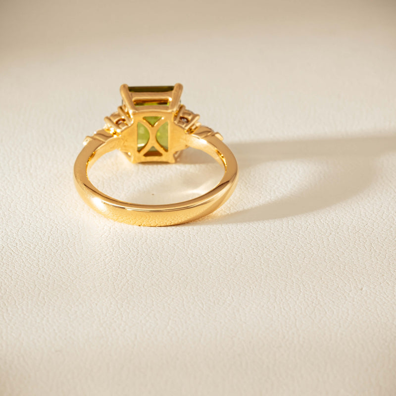 18ct Yellow Gold 2.89ct Peridot & Diamond Oriana Ring - Ring - Walker & Hall