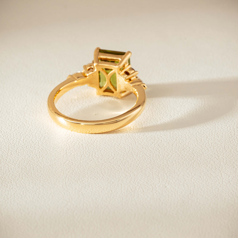 18ct Yellow Gold 2.89ct Peridot & Diamond Oriana Ring - Ring - Walker & Hall