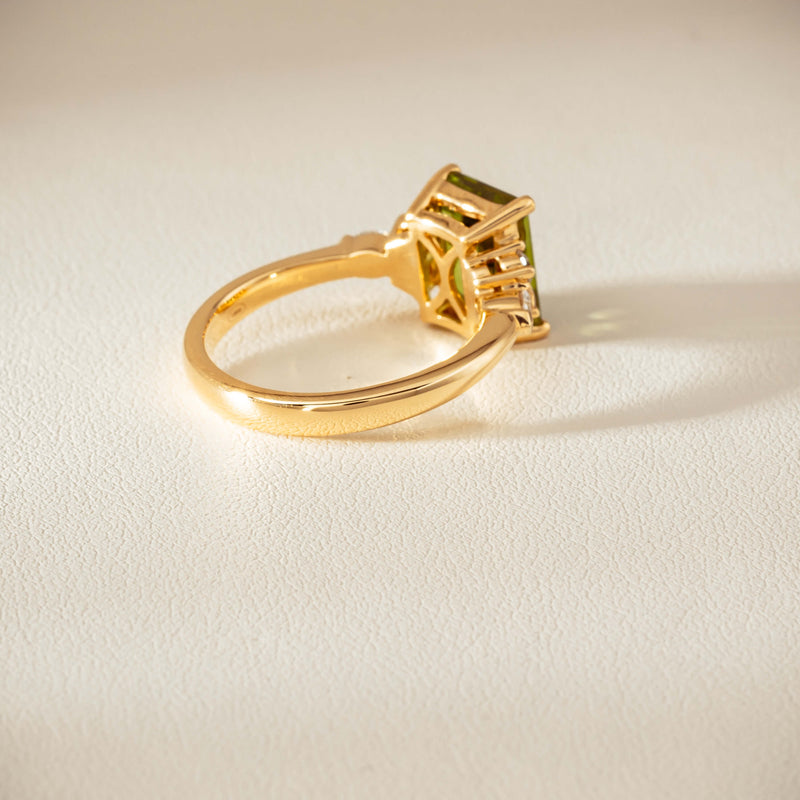 18ct Yellow Gold 2.89ct Peridot & Diamond Oriana Ring - Ring - Walker & Hall