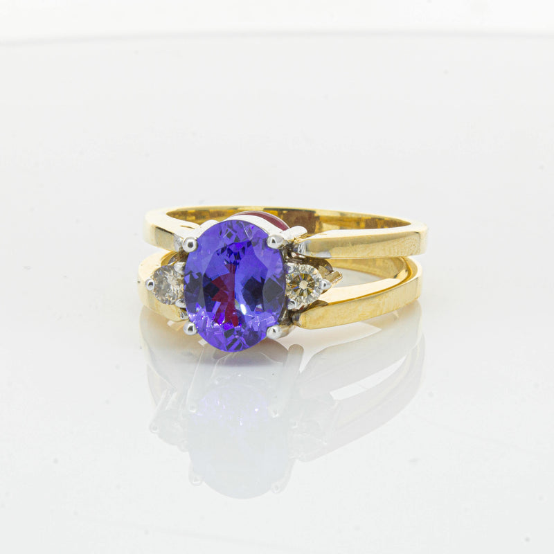 Deja Vu 18ct Yellow Gold Tanzanite, Ruby & Diamond Ring - Ring - Walker & Hall