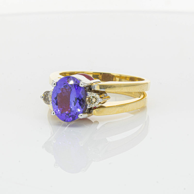 Deja Vu 18ct Yellow Gold Tanzanite, Ruby & Diamond Ring - Ring - Walker & Hall