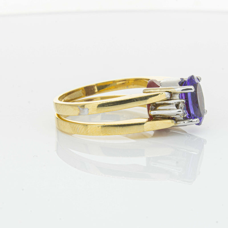 Deja Vu 18ct Yellow Gold Tanzanite, Ruby & Diamond Ring - Ring - Walker & Hall