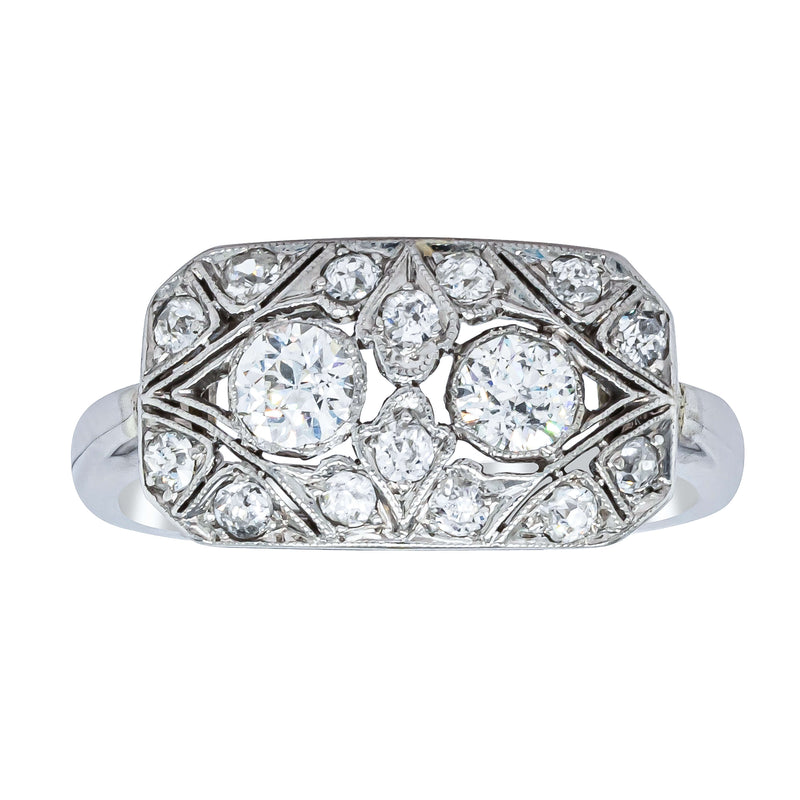 Deja Vu Platinum .68ct Old-Cut Diamond Cluster Ring - Ring - Walker & Hall