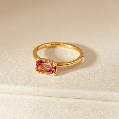 18ct Yellow Gold 1.75ct Padparadscha Sapphire Elle Ring - Ring - Walker & Hall