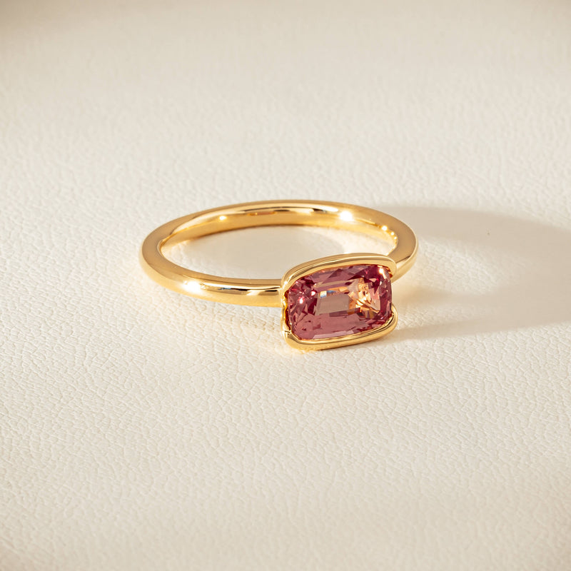 18ct Yellow Gold 1.75ct Pink Sapphire Elle Ring - Ring - Walker & Hall