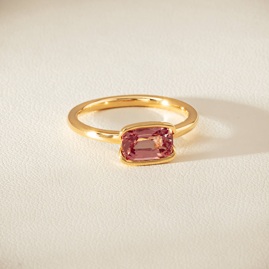 18ct Yellow Gold 1.75ct Pink Sapphire Elle Ring - Ring - Walker & Hall