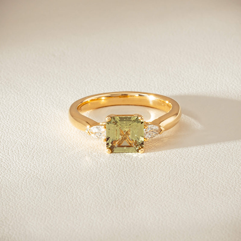 18ct Yellow Gold 1.56ct Green Sapphire & Diamond Ayla Ring - Ring - Walker & Hall