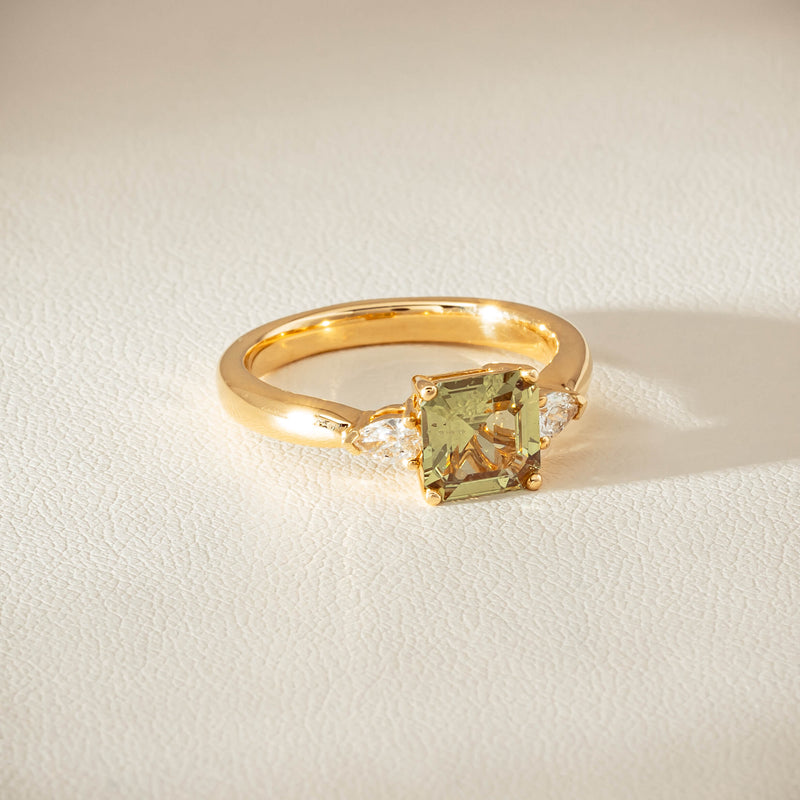 18ct Yellow Gold 1.56ct Green Sapphire & Diamond Ayla Ring - Ring - Walker & Hall